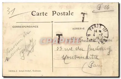 Toulouse — Boulevard Bonrepos — J. Longi-Béchel, edição Toulouse — Verso