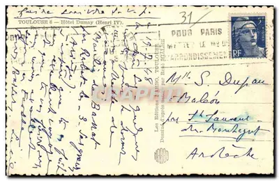 Toulouse — Hotel Dumay (Henri IV) — Les Éditions Tarbo — Achterkant