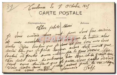 Toulouse — A Catedral — Edição Jeanne d'Arc — Verso