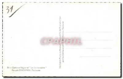 Pupazza Tolosa — Costume regionale — Editore LABOUCHE Frères — Verso