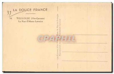 Rue d'Alsace-Lorraine — Toulouse — Editor Yvon, n°37 — Reverso