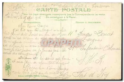 Toulouse. Quai de la Daurade & Pont-Neuf — Edição LABOUCHE FRÈRES, n° 2764 — Verso