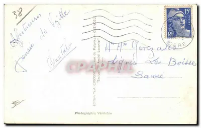 Vizille — O Castelo e o Lago — Edição 'LA CIGOGNE' n°379 — Verso