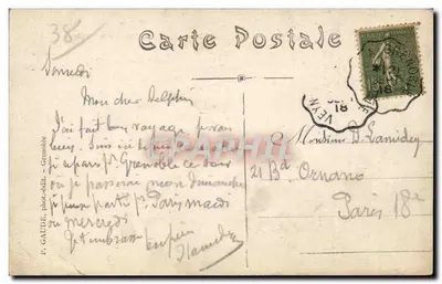 Vizille — Ogólny widok, zamok i park — F. GAUDE, Grenoble — Rewers