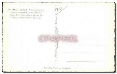 Dax (Landes) — Widok z góry na fontannę z wodą ciepłą — L. Chataigneau — Rewers