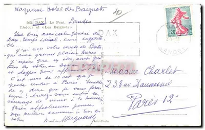 Most w Dax — widok rzeki i nabrzeża — Réal-Photo — Rewers