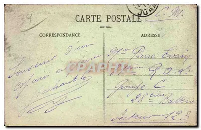 Dole - Zamek Crissey — widok zamku przy brzegu rzeki — zdjęcie G. Louihard, Chamezel (Doubs) — Rewers