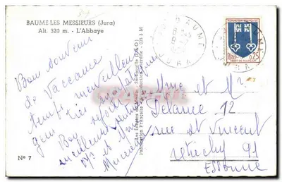 Baume-les-Messieurs — Klasztor — Bracia Messier, Sarragouille (Jura) — N° 7 — Rewers