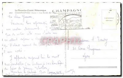 La Franche-Comté Pittoresque — Los bordes del Ain — Perla del Jura — Edición E. PROTET, Verray — Reverso