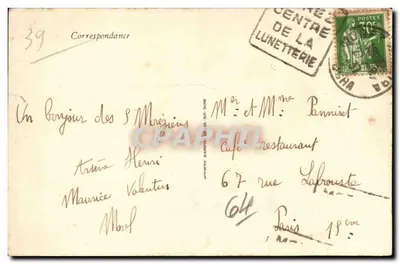 MOREZ — Vista geral. No fundo a Dole — Jura-Touriste — Verso