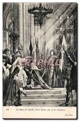 O Sacre de Carlos VII em Reims — por J.-E. Lenepveu, ND Phot.