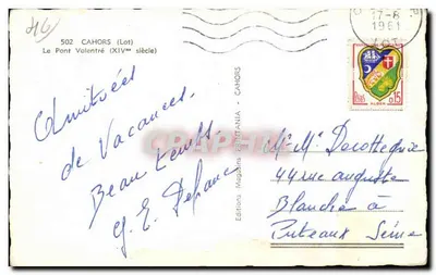 Cahors — El Puente Valentré (siglo XIV) — Editions Magalins PRINTANIA - CAHORS — Reverso