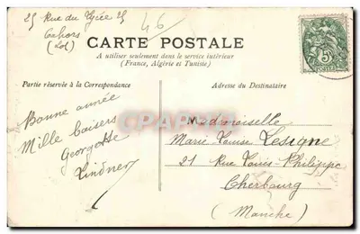 Folclore - Fantasia - Trajes - Tipo do Cente - cachorro - dog - Uma Bergere do Lot - Bilhete postal antigo — Verso