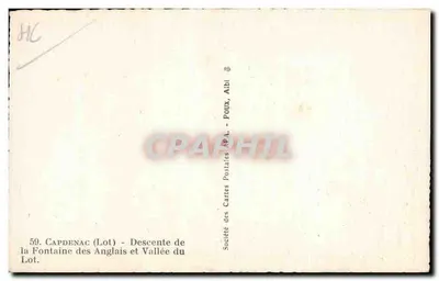 Capdenac (Lot) — Descida da Fontaine dos Ingleses e Vale do Lot — Sociedade das Cartas Postais APA, Albi — Verso