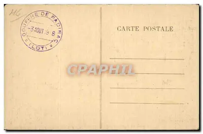 Taras restauracji Puits de PADIRAC (Lot) — widok wnętrza jaskini — wydawca nieznany — Rewers