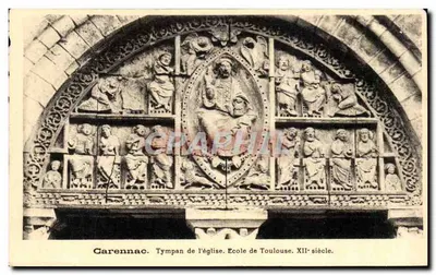 Carenac. Tímpano da Igreja. Escola de Toulouse. Século XII.