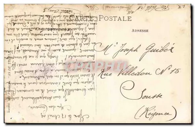 Jonge man in uniform — antieke ansichtkaart met handtekening — Société Française de Timbres-Poste — Achterkant