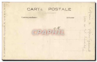 Oude man met stok en medaille — fotostudio — Y. Le Bouillon, Bliest — Achterkant