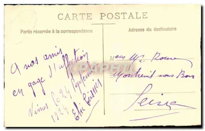 Porträt eines Mannes — Schwarz-Weiß-Foto — datierte Karte 1924 — Rückseite