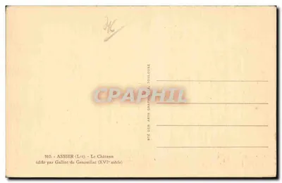 Assier (Lot) — El Castillo — editado por Galliot de Genouillac — Reverso