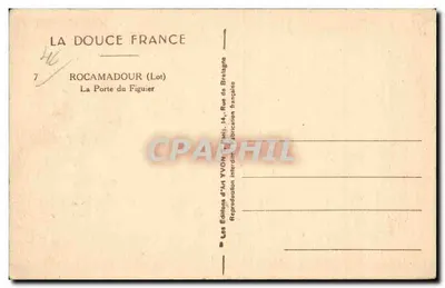 Rocamadour (Lot) — La Porte du Figuier — Wydawnictwo Sztuki Yvon, Paryż — Rewers