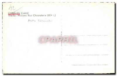 Charlieu - Oude Huizen - Straat Chevroterie - Antieke ansichtkaart — Achterkant