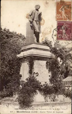 Estátua de Victor de Laprade — Montbrison (Loire) — Edit. Villemagne, rua Tupinierie