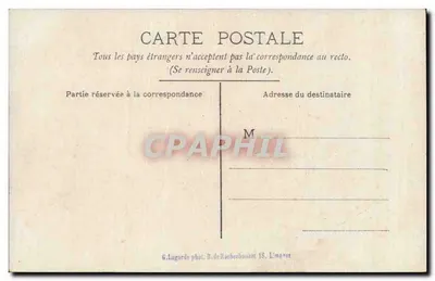 Dois homens em traje — diante de um cadeira esculturada — G. Lagarde fot. 18, Limoges — Verso
