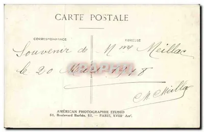 Ritratto di una giovane donna — Américan Photographic Studio, Parigi — numero di serie non visibile — Verso