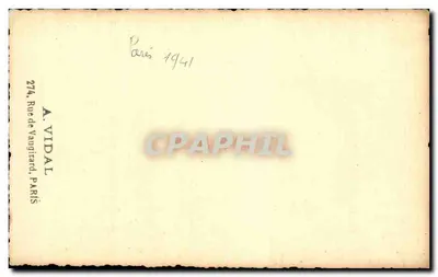Porträt einer jungen Frau — Paris 1941 — A. Vidal, Paris — Rückseite