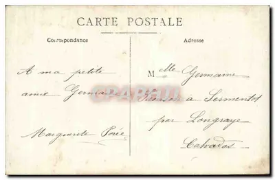 Mulher sentada em um banco — decoração paisagística — Carte Postale — Verso