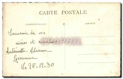 Três jovens mulheres — retrato de estúdio — Carta postal anônima — Verso