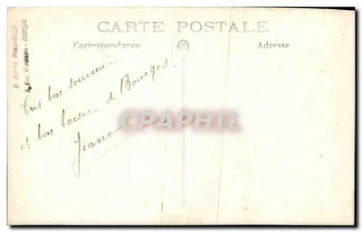 Jeune femme — pose sur socle sculpté — G. Rirics, Photographe - Bourgoin — Verso