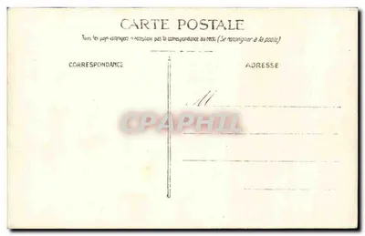 Duas mulheres em traje da época — diante de um cenário de rochedos e galhos — cartão postal — Verso