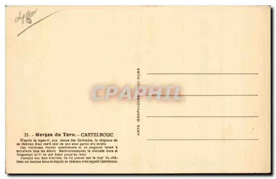 Gorges do Tarn — Castelo de Castelbouc — Arts Graphiques Toulouse — Verso