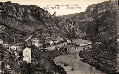 Gorges do Tarn — Les Vignes — Vista geral — Editor: L'Édit. F. P. D. (n° 428)