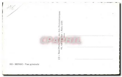 Mende — Ogólny widok — Cie des Arts Photomécaniques, Paryż — Rewers
