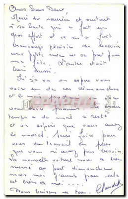 Vichy — Painel rodoviário e mulher ao volante — Paul Cradier — Verso