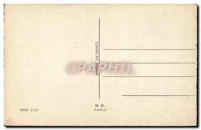 Mulher e homem à porta — cena de despedida — M.D. Paris, série 2160 — Verso