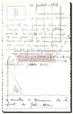 Statek żaglowy w porcie — widok z Toulon — wydawca Narbo, nr 36 — Rewers
