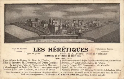 Béziers no XIIIº século — Maquete do décor de Jambon — Teatro das Arênes