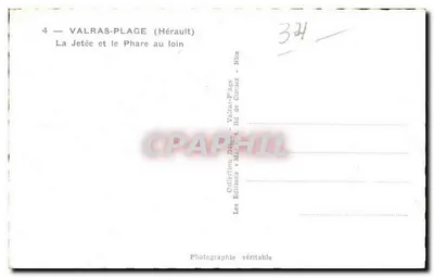 Valras-Plage (Hérault) — A Ponte e o Farol no distante — Les Éditions de Cirmeux — Verso