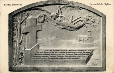 Fontès (Hérault) — Bas-relief da Igreja — Editor: Frayssinet