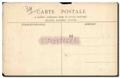 Bilhete postal antigo Pezenas Cours Moliere — Verso
