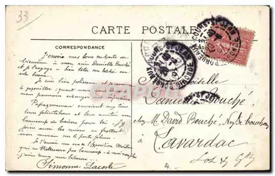 Międzynarodowa Wystawa w Bordeaux 1907 — Francuska Liga Morska — Widok Wielkiego Pałacu — Wydanie A — Rewers