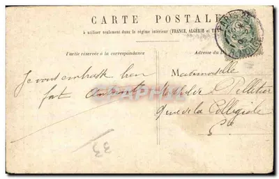 Bordeaux - Kerk van Sint Severijn — uitzicht op de plein met kerk en bomen — uitgever onbekend, n° 48 — Achterkant