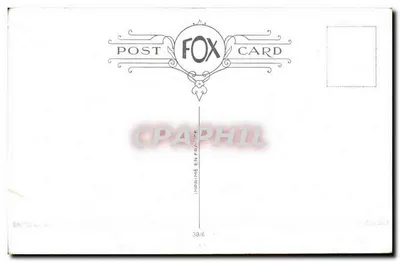 Dois crianças e um cachorro — escolha entre duas casas — Fox Post Card — Verso