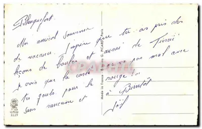S.N.P.F. — Diploma de 1ª classe para a Sra. Marie — editor G. Picard, n° 1119 — Verso