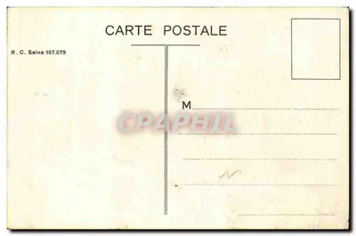 Crianças brincando com um carro elétrico — desenho de Gruaz — R.C. Seine 107.079 — Verso