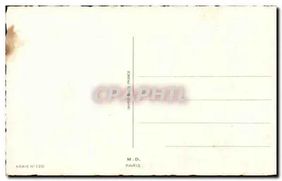 Dzieci rybańscy — jeden wspina się na pień, by złowić rybę, drugi rybuje — M.D. Paris, seria N°120 — Rewers